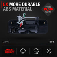 2007-2013 Toyota Tundra Tailgate Handle Assembly Replacement - Liftgate Latch Textured Black Plastic No Rear Camera Hole - Plastic