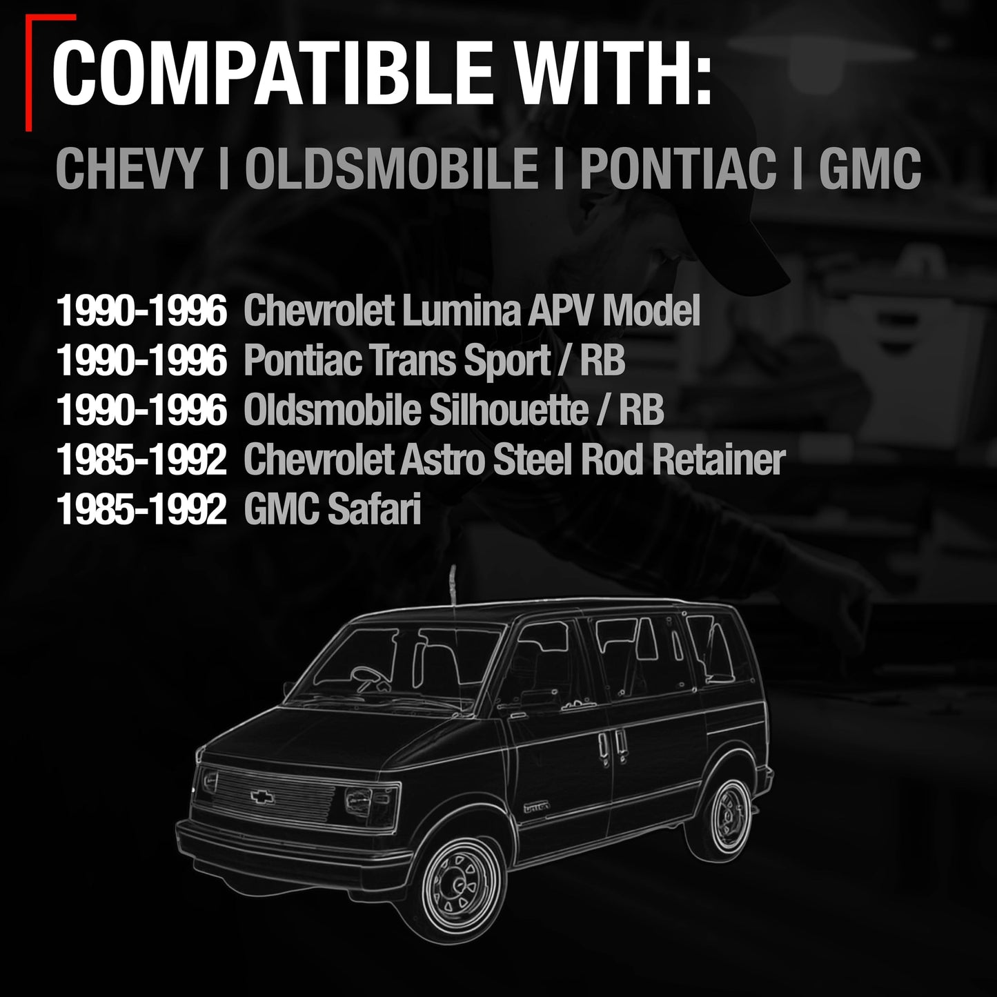 1985-1992 Chevrolet Astro GMC Safari 1990-1996 Pontiac Trans Sport Oldsmobile Silhouette Lumina APV Exterior Front Driver Door Handle - Metal - Driver Front Handle