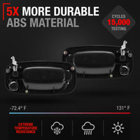 Chevrolet Silverado GMC Sierra Suburban Tahoe Avalanche Exterior Front Door Handle Set - Driver & Passenger - Textured Black - Front Left and Right Pair