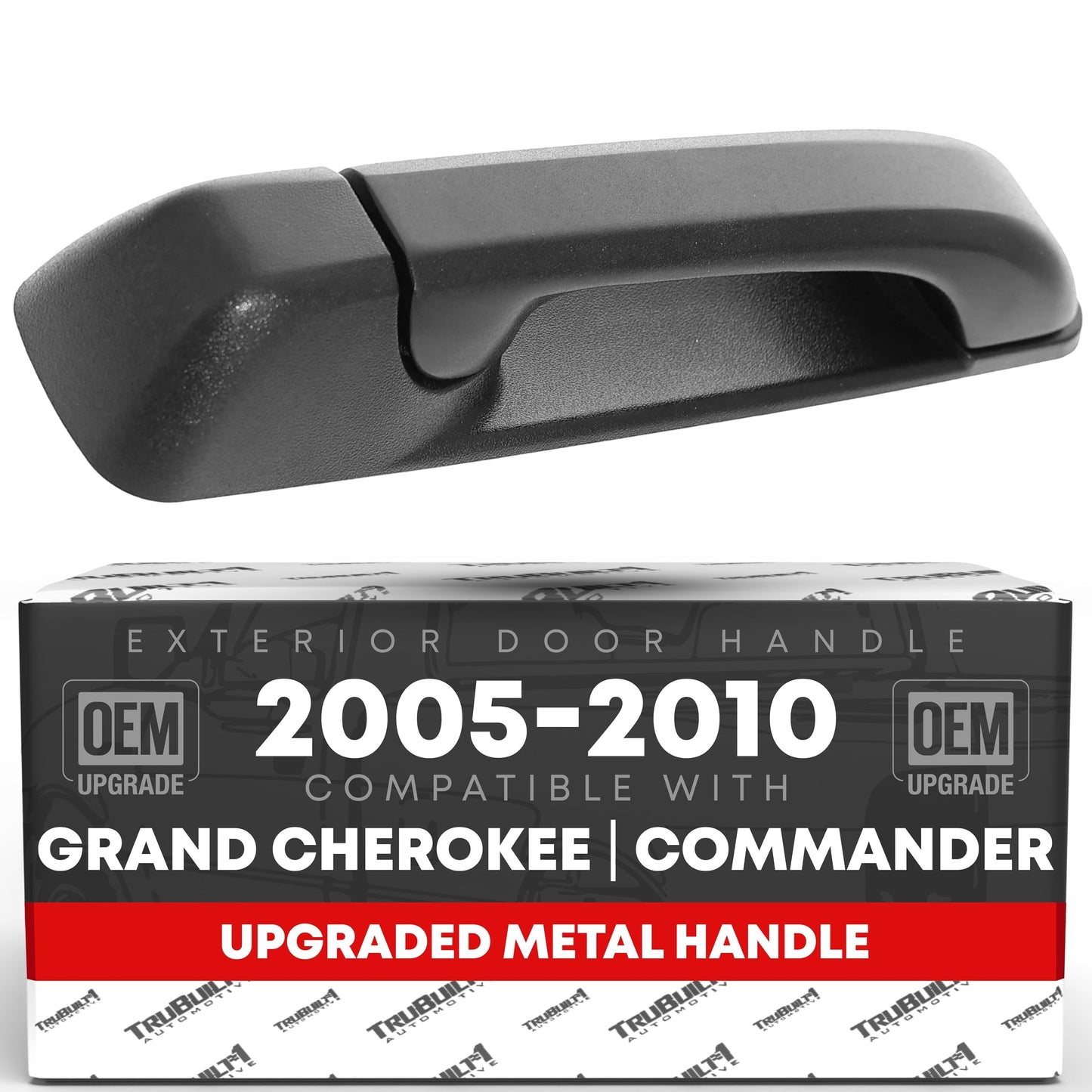 2005-2010 Jeep Commander Cherokee Exterior Front Passenger Door Handle, Upgraded Metal - Textured Black - Rear Passenger Handle