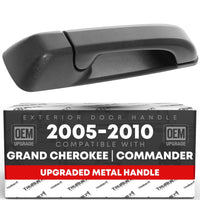 2005-2010 Jeep Commander Cherokee Exterior Front Passenger Door Handle, Upgraded Metal - Textured Black - Rear Passenger Handle