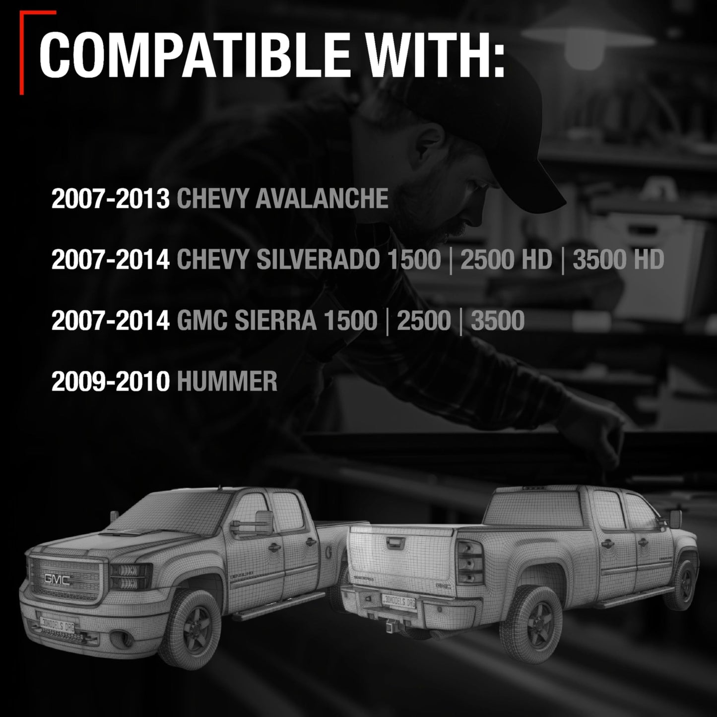 Chevrolet Silverado GMC Sierra Avalanche Hummer Tailgate Handle - Chrome - Upgraded Metal - Chrome Tailgate Handle