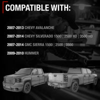 2007-2014 Chevrolet Avalanche Silverado 1500 2500 HD 3500 HD GMC Sierra 1500 2500 3500 Hummer Tailgate Handle - Upgraded Metal Chrome - Chrome Tailgate Handle