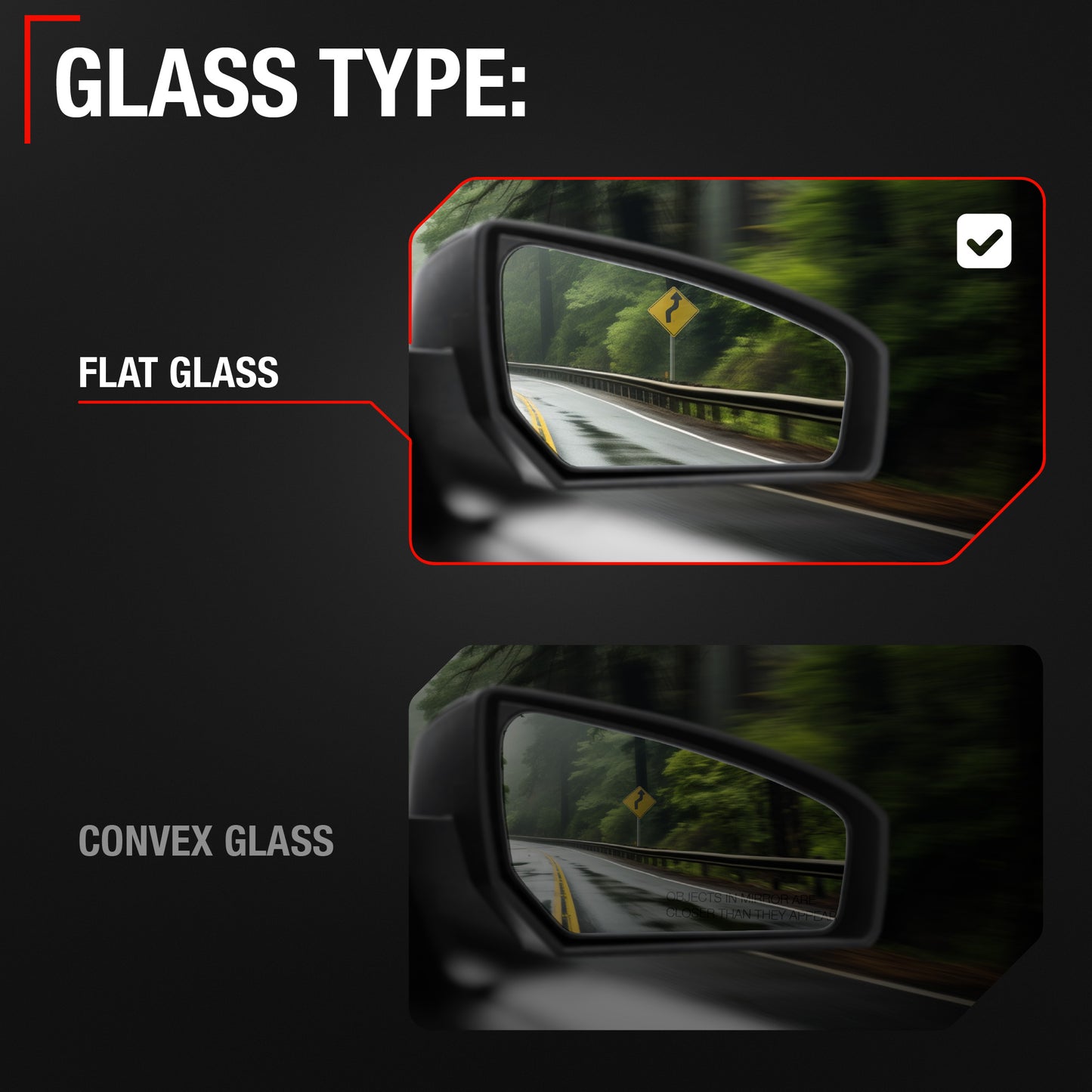 1987-1988 Toyota Pickup Driver Side Mirror Manual Non-Heated Manual Fold Chrome Smooth