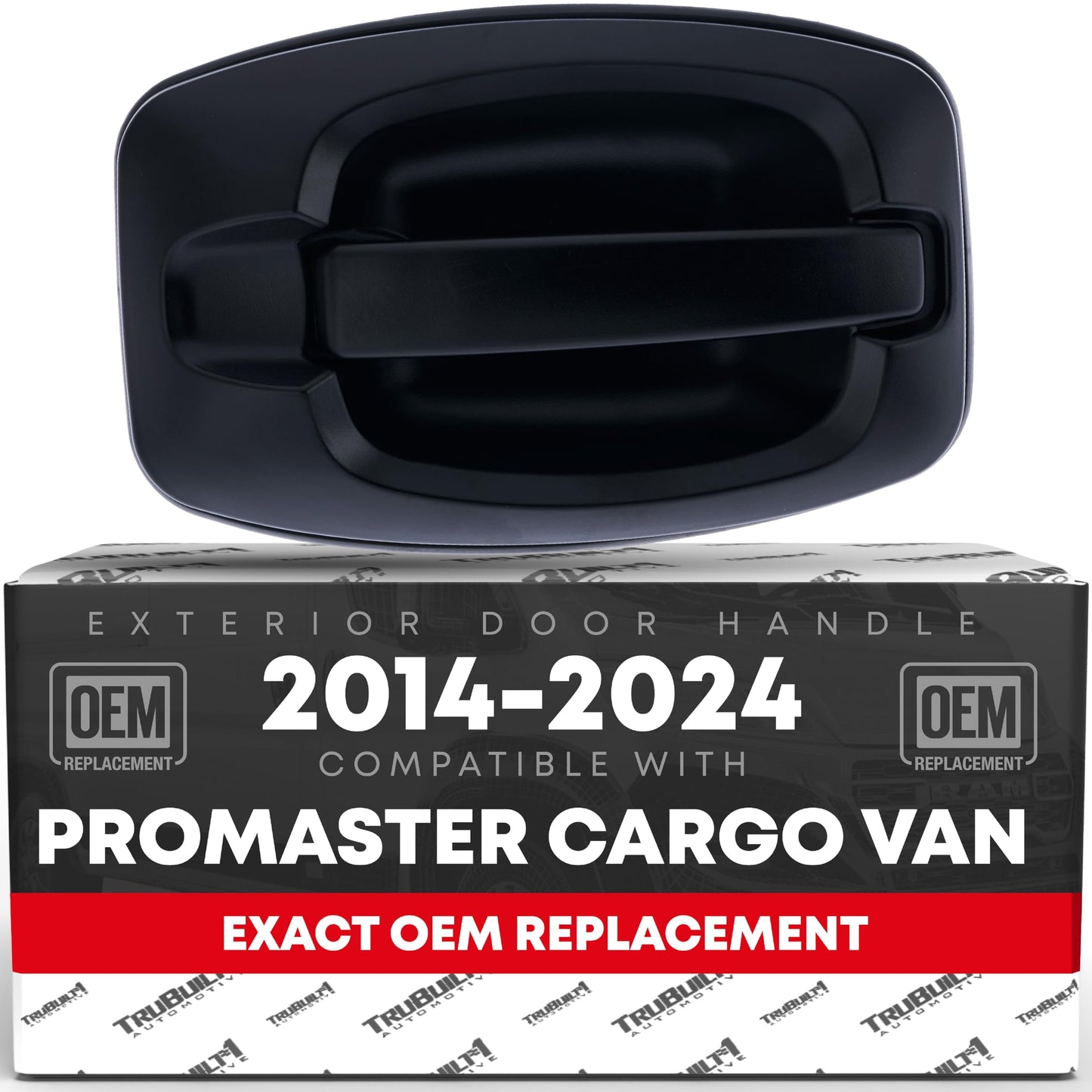2014-2021 Dodge RAM Promaster 1500 2500 3500 Exterior Front Passenger Door Handle - Textured Black No Keyhole - Front Passenger Handle w/o Keyhole