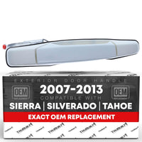 2007-2013 Chevrolet Avalanche Tahoe Suburban Silverado Cadillac Escalade GMC Sierra Denali Yukon Exterior Rear Passenger Door Handle - Olympic White - Rear Passenger Door Handle