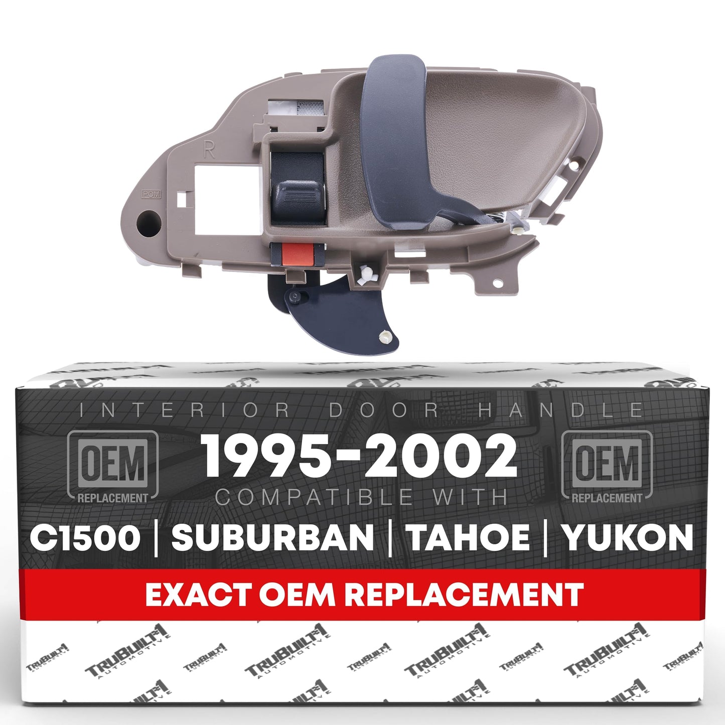 1995-2002 Chevrolet GMC C/K 1500 2500 3500 Blazer Suburban Yukon Cadillac Escalade Interior Front/Rear Passenger Door Handle - Upgraded Metal Light Brown - Front/Rear Passenger Side