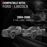 2004-2014 Ford F-150 Lobo Lincoln Mark LT Exterior Front Passenger Door Handle, Upgraded Metal - Chrome and Black with Keyhole - Front Passenger Handle