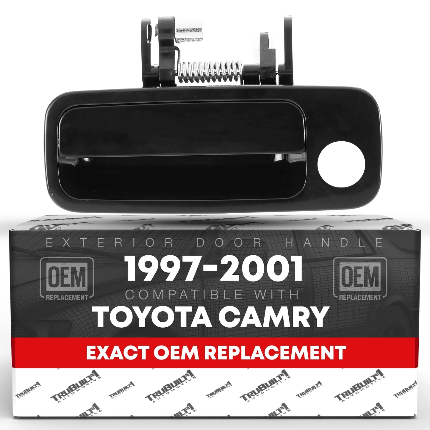 1997-2001 Toyota Camry Exterior Front Driver Door Handle Replacement - Smooth Black Plastic - Front Driver Door Handle