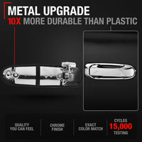 Dodge Ram Dakota Durango Rear Passenger Door Handle - Chrome Metal Upgrade, Exterior Replacement for Rear Right Side - Rear Passenger Side Handle