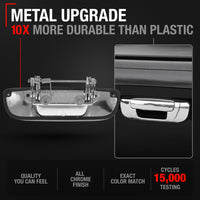 2002-2008 Dodge Ram 1500, 2003-2009 Dodge Ram 2500, 3500 Tailgate Handle Assembly, Upgraded Metal - Exterior Tailgate Latch, All Chrome - Chrome Tailgate Handle