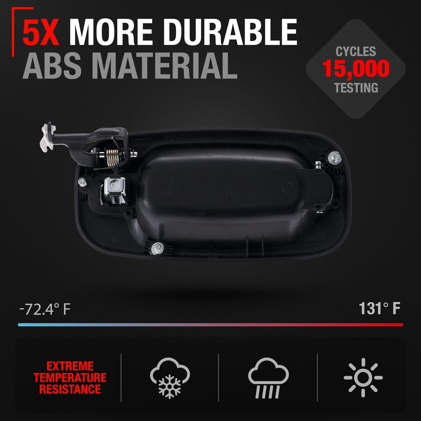 1999-2006 Chevrolet Silverado Suburban Tahoe Avalanche GMC Sierra Yukon Cadillac Escalade Exterior Rear Driver Door Handle - Chrome Black - Rear Left Door Handle