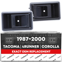 Toyota Corolla Tacoma Pickup 4Runner Geo Prizm Interior Door Handle Set - Front & Rear Driver & Passenger - Gray - Gray,Driver + Passenger Door Handle