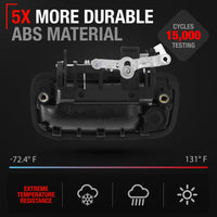 1995-2004 Toyota Tacoma Exterior Front Passenger Door Handle Replacement - Textured Black with Keyhole - Passenger Handle (Plastic)