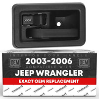 2003-2006 Jeep Wrangler Interior Front Driver Door Handle Replacement - Textured Black Plastic - Driver Door Handle