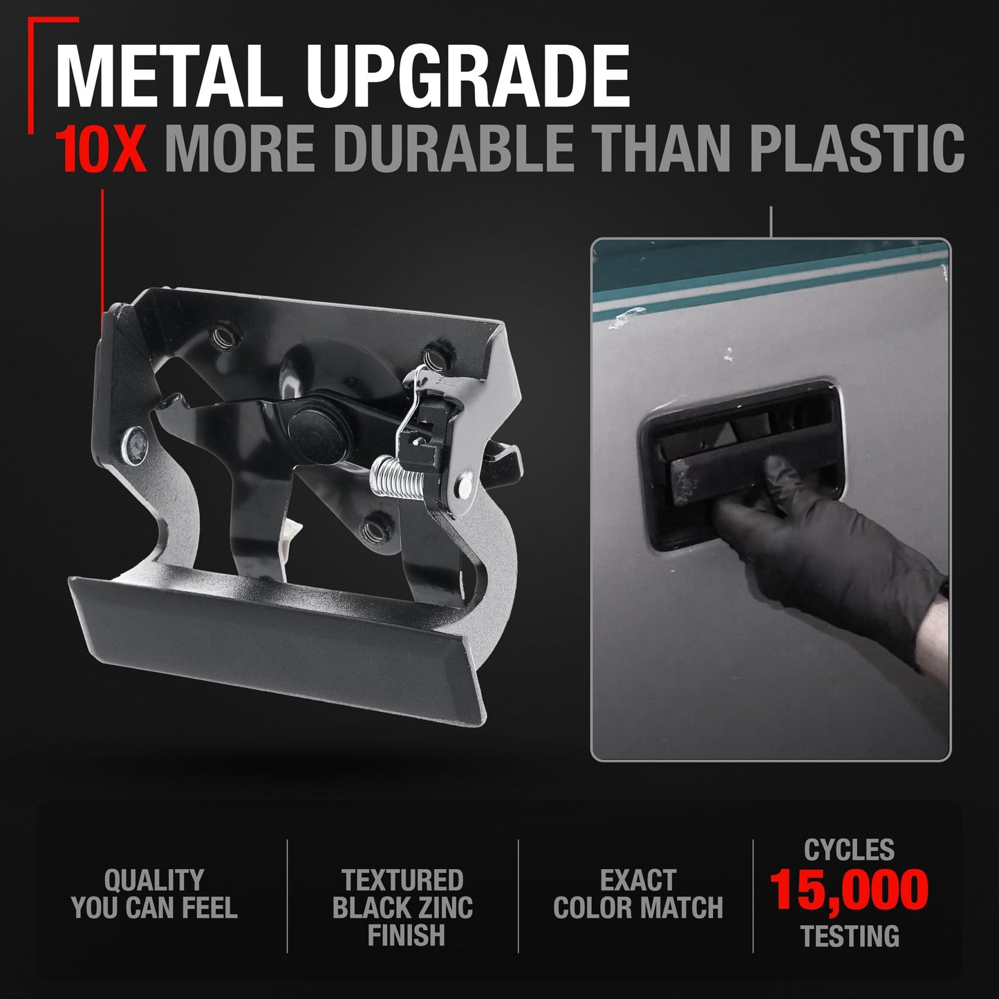 1988-2002 Chevrolet C1500 K1500 C2500 C3500 K2500 K3500 GMC C1500 K1500 C2500 C3500 K2500 K3500 Tailgate Handle Assembly - Upgraded Metal - Tailgate Latch