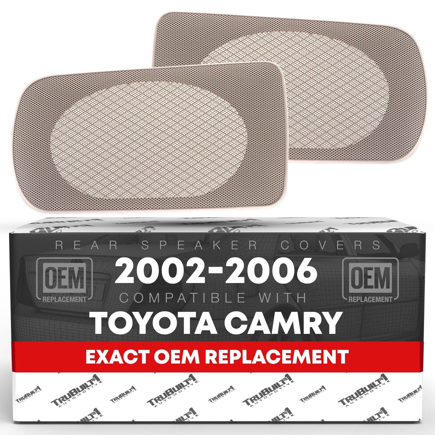 2002-2006 Toyota Camry Speaker Grille Replacement Set, Rear Left & Right Side - Beige - Beige