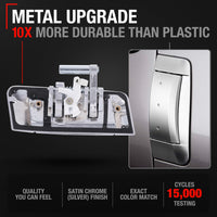 Nissan 350Z Exterior Door Handle, Front Passenger Side - Satin Chrome (Silver), No Keyhole - Passenger Side Handle - Silver