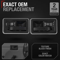 1984-2002 Jeep Wrangler Interior Front/Rear Driver and Passenger Door Handle Set - Textured Black Plastic - Driver + Passenger Door Handle