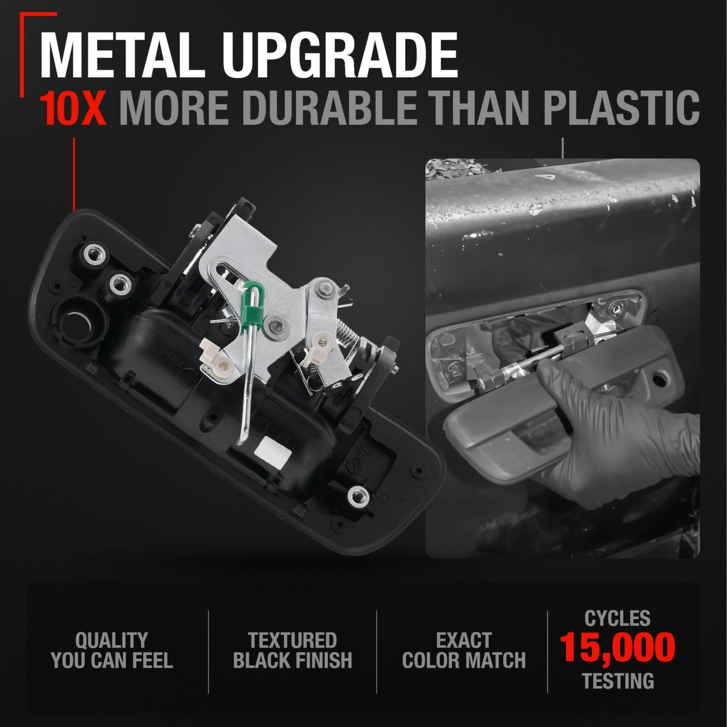 2004-2008 Chevrolet Colorado GMC Canyon Tailgate Handle Assembly - Upgraded Metal Liftgate Replacement Textured Black with Keyhole - Metal Tailgate Handle