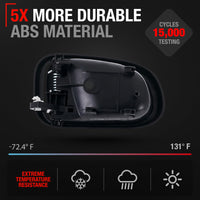 Toyota Corolla Chevrolet Prizm Passenger Door Handle - Front or Rear - Black - Plastic