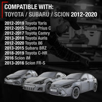 Toyota Yaris Prius C Camry C-HR Subaru BRZ FR-S Exterior Door Handle Set - Front Driver & Passenger - Primed Black - Front Driver & Passenger Door Handle