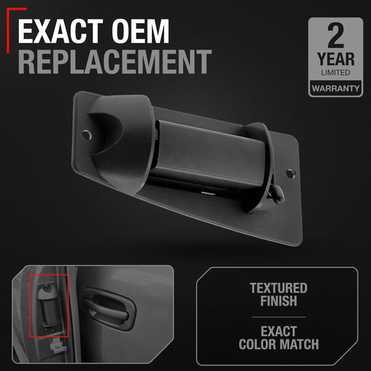 1999-2007 Chevrolet Silverado 1500 2500 GMC Sierra 1500 2500 3500 Extended Cab Rear Driver Door Handle - Black - Left Side Ext Cab Handle (Plastic)
