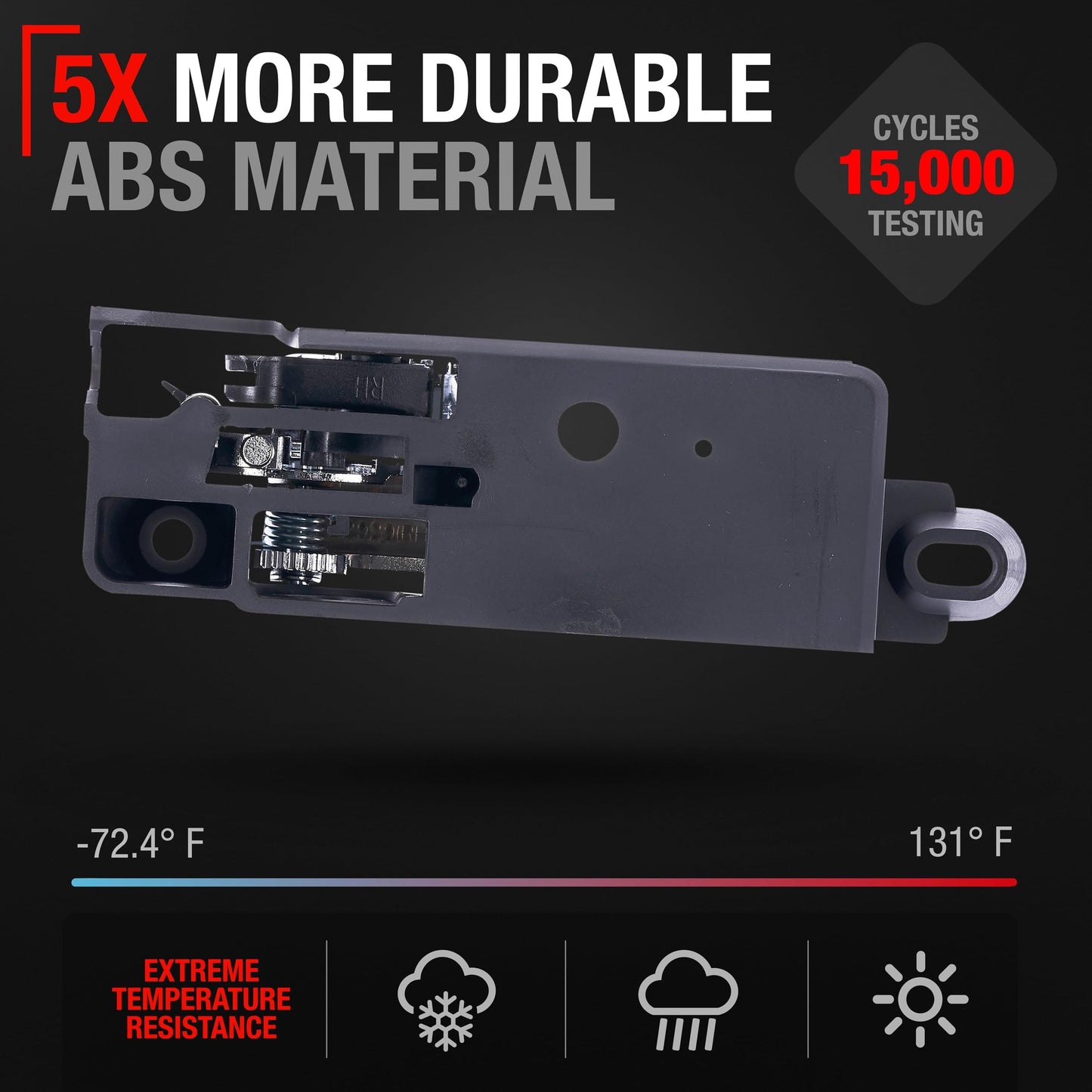 2006-2012 Ford Fusion Mercury Milan Lincoln MKZ Interior Rear Passenger Door Handle Replacement - All Chrome Plastic - Rear Passenger Handle