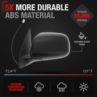 2005-2011 Toyota Tacoma Driver Side Mirror Replacement - Powered Adjustment Manual Folding Flat Glass Textured Black - Driver Side Mirror
