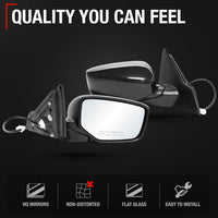 Honda Accord 4D Passenger Side Mirror - Manual Fold, Convex Glass, Smooth Black, Direct Fit Replacement - Passenger Side Mirror