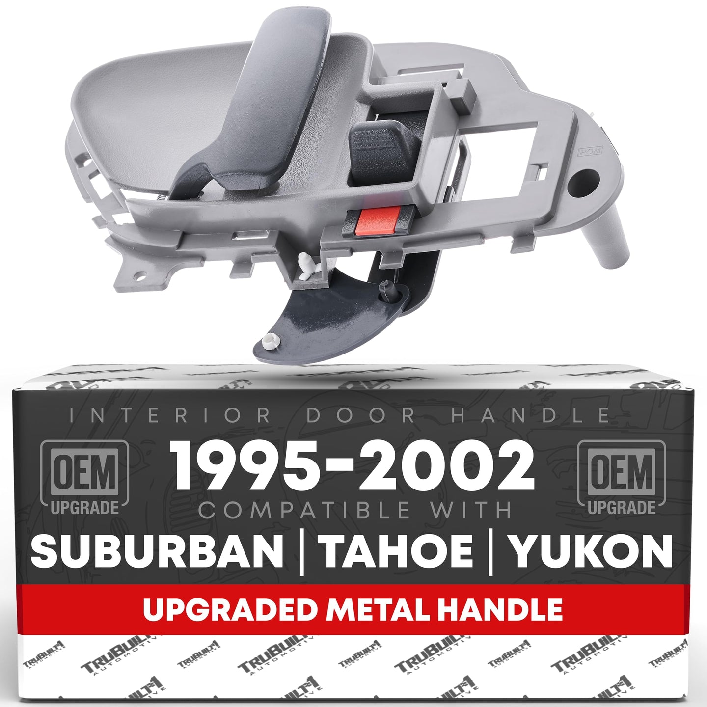 1988-2000 Chevrolet GMC C1500 K1500 C2500 K2500 K3500 92-94 Blazer 95-99 Tahoe 00 GMC Yukon Interior Front Driver Door Handle Upgraded Metal - Gray - Front & Rear Left Side