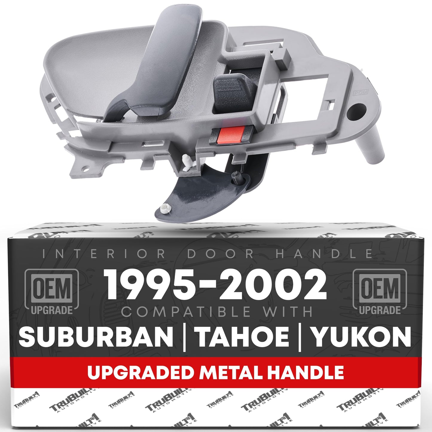 1988-2000 Chevrolet GMC C1500 K1500 C2500 K2500 K3500 92-94 Blazer 95-99 Tahoe 00 GMC Yukon Interior Front Driver Door Handle Upgraded Metal - Gray - Front & Rear Left Side