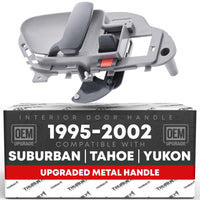1988-2000 Chevrolet GMC C1500 K1500 C2500 K2500 K3500 92-94 Blazer 95-99 Tahoe 00 GMC Yukon Interior Front Driver Door Handle Upgraded Metal - Gray - Front & Rear Left Side