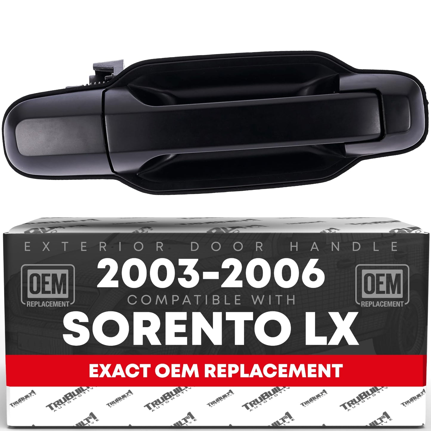 2003-2006 Kia Sorento LX Exterior Rear Passenger Door Handle Replacement - Primed Black Plastic - Rear Passenger Side Handle