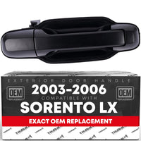 2003-2006 Kia Sorento LX Exterior Rear Passenger Door Handle Replacement - Primed Black Plastic - Rear Passenger Side Handle