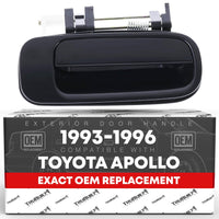 1993-1996 Toyota Camry DX Exterior Rear Passenger Door Handle Replacement - Smooth Black with Keyhole