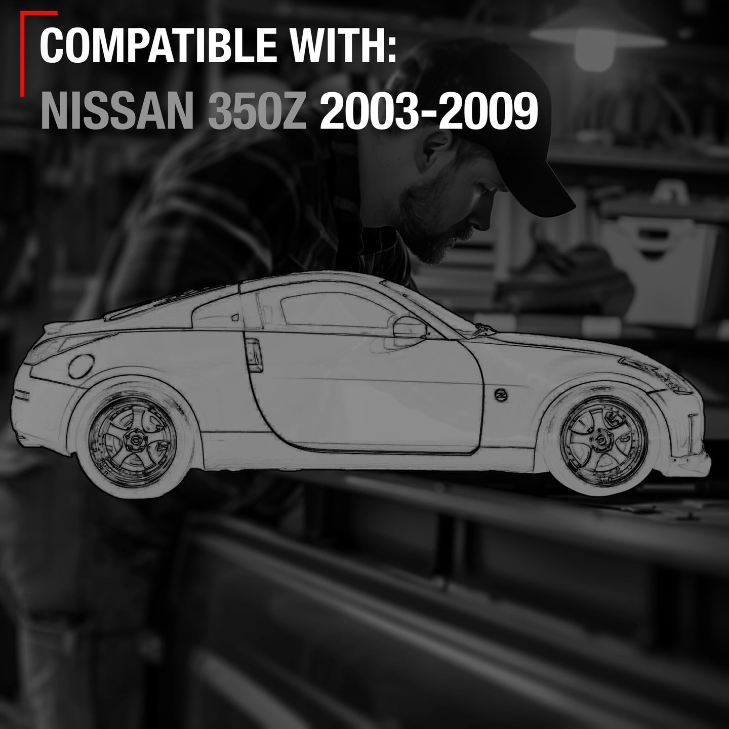Nissan 350Z Exterior Door Handle, Front Passenger Side - Primed Matte Black, No Keyhole - Passenger Side Handle - Black