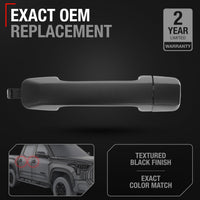 Exterior Front/Rear Passenger Door Handle - Compatible with 2007-2019 Toyota Tundra - Textured Black - OEM 69210-0C010, 692170C030, FDH010313 - Front Passenger Or Rear Driver/Passenger Side Handle