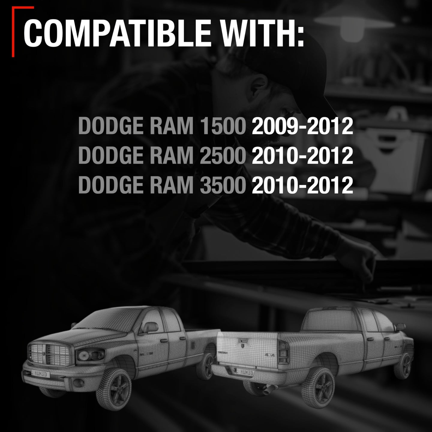 Dodge Ram Tailgate Handle - All Chrome Finish, Metal Upgrade, No Keyhole, Exterior Latch for 2009-2012 Models