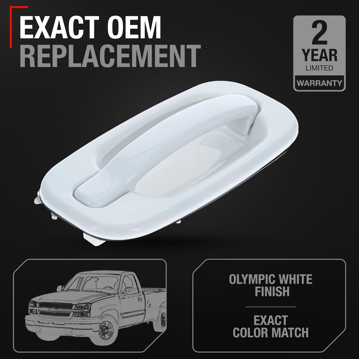 1999-2006 Chevrolet Silverado Suburban Tahoe GMC Sierra Yukon Exterior Front Passenger Door Handle - Olympic White - Front Passenger Door Handle