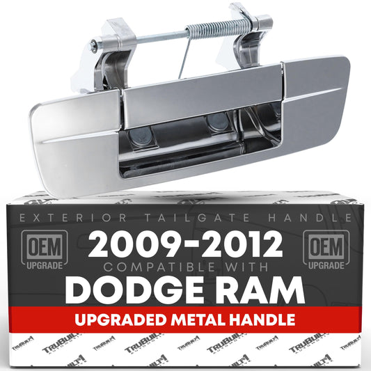 2009-2012 Dodge Ram 1500, Ram 2500, Ram 3500 Tailgate Handle Assembly, Upgraded Metal - Liftgate Latch Handle - All Chrome