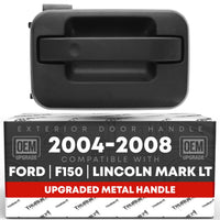 2004-2008 Ford F-150 Lincoln Mark LT Exterior Front Passenger Door Handle, Upgraded Metal - Textured Black - Front Passenger Side Handle