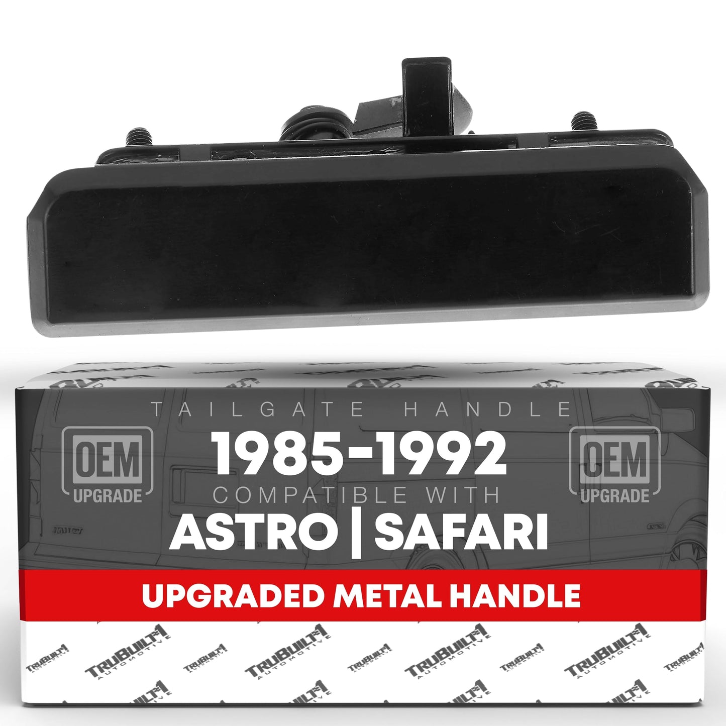 1985-1992 Chevrolet Astro GMC Safari Tailgate Handle Replacement Exterior Rear Cargo - Smooth Black Metal - Tailgate Handle