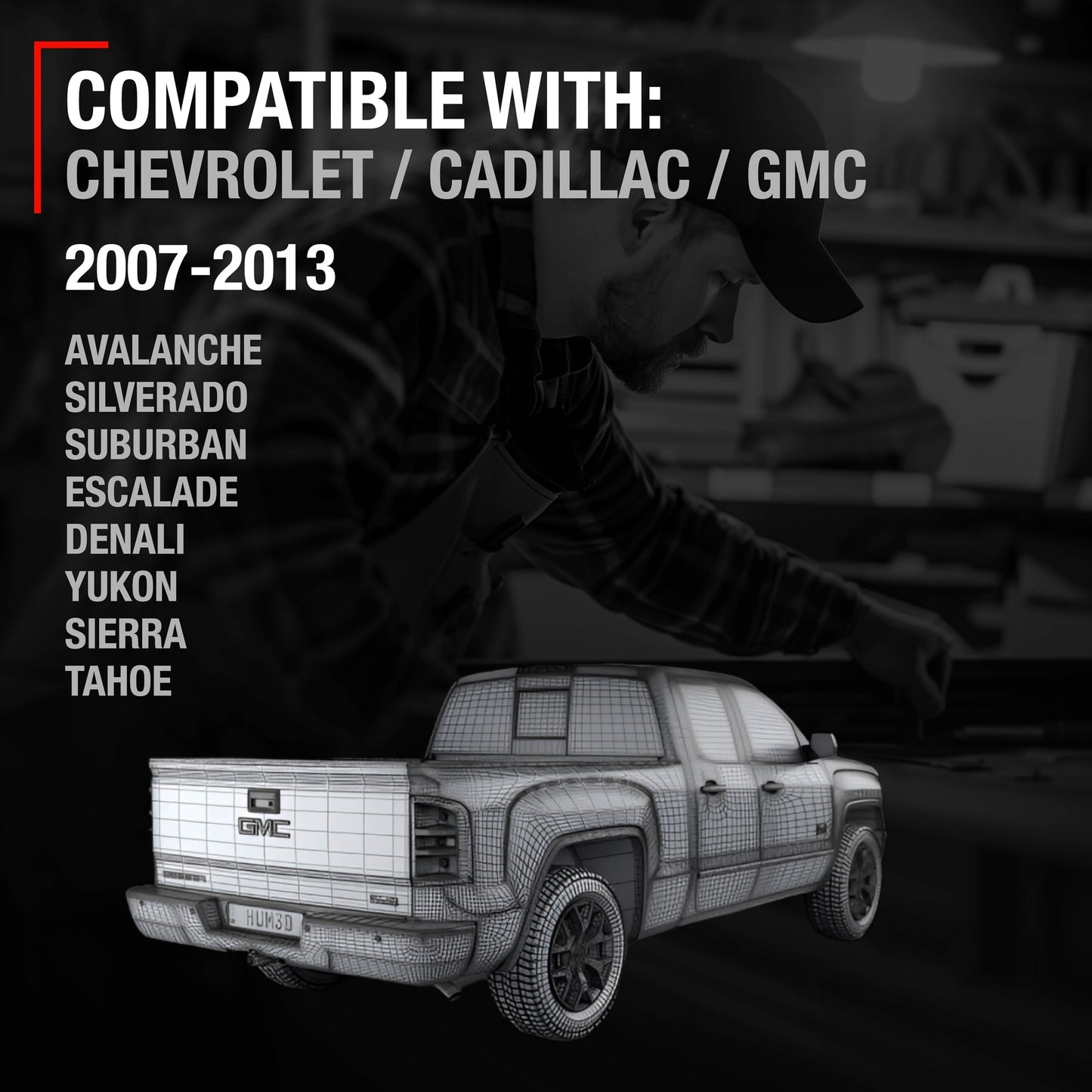 2007-2013 Chevrolet Avalanche Tahoe Suburban Silverado Cadillac Escalade GMC Sierra Denali Yukon Exterior Rear Passenger Door Handle - Olympic White - Rear Passenger Door Handle