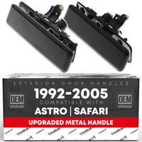 1992-2005 Chevrolet Astro GMC Safari Exterior Front Driver & Passenger Door Handle Set - Smooth Finish Metal - Driver + Passenger Front Handle