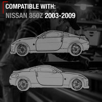 2003-2009 Nissan 350Z Exterior Front Driver and Passenger Door Handle - Satin Chrome - Driver + Passenger Side Handle - Silver