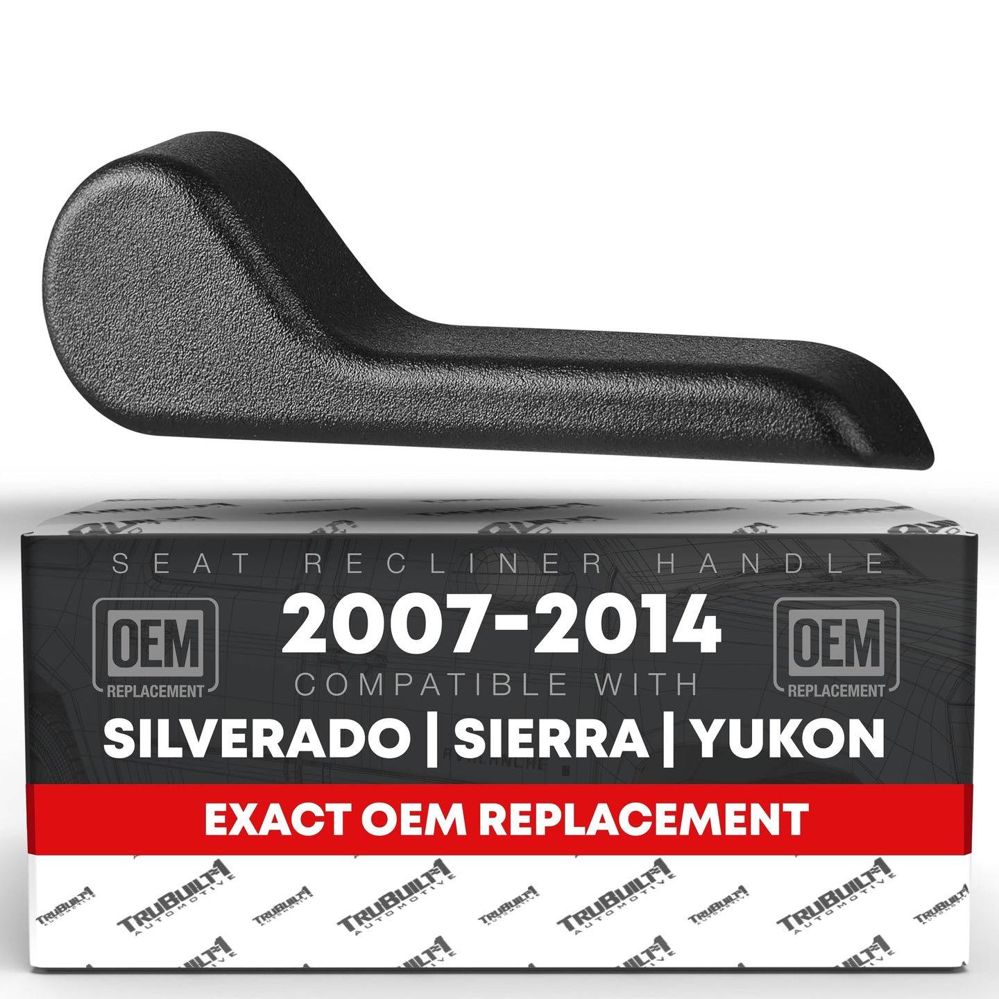 T1A Seat Recliner Handle, Front/Rear Right - Compatible with 2007-2013 Chevrolet Avalanche, 08-13 Silverado, 07-14 Suburban; 08-13 GMC Sierra, 07-14 Yukon XL - Textured Black - OEM 15232598, 97710 - Passenger Recliner Handle