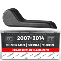 T1A Seat Recliner Handle, Front/Rear Right - Compatible with 2007-2013 Chevrolet Avalanche, 08-13 Silverado, 07-14 Suburban; 08-13 GMC Sierra, 07-14 Yukon XL - Textured Black - OEM 15232598, 97710 - Passenger Recliner Handle