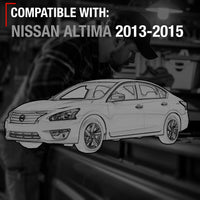 2013-2015 Nissan Altima Interior Front and Rear Passenger Door Handle Replacement - Chrome Lever with Black Knob Plastic - Passenger Door Handle