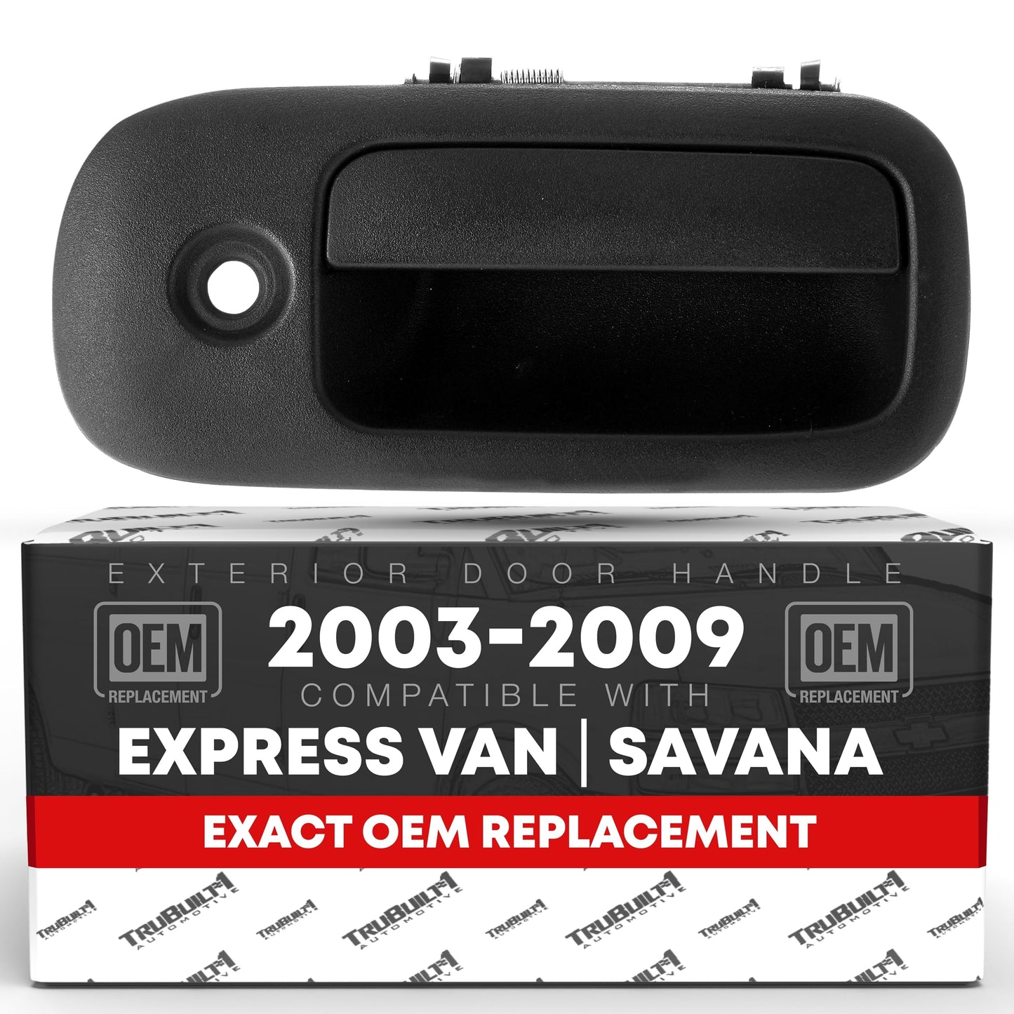 2003-2009 Chevrolet Express GMC Savana Exterior Rear Passenger Hinged Door Handle - Textured Black - Rear Right Handle